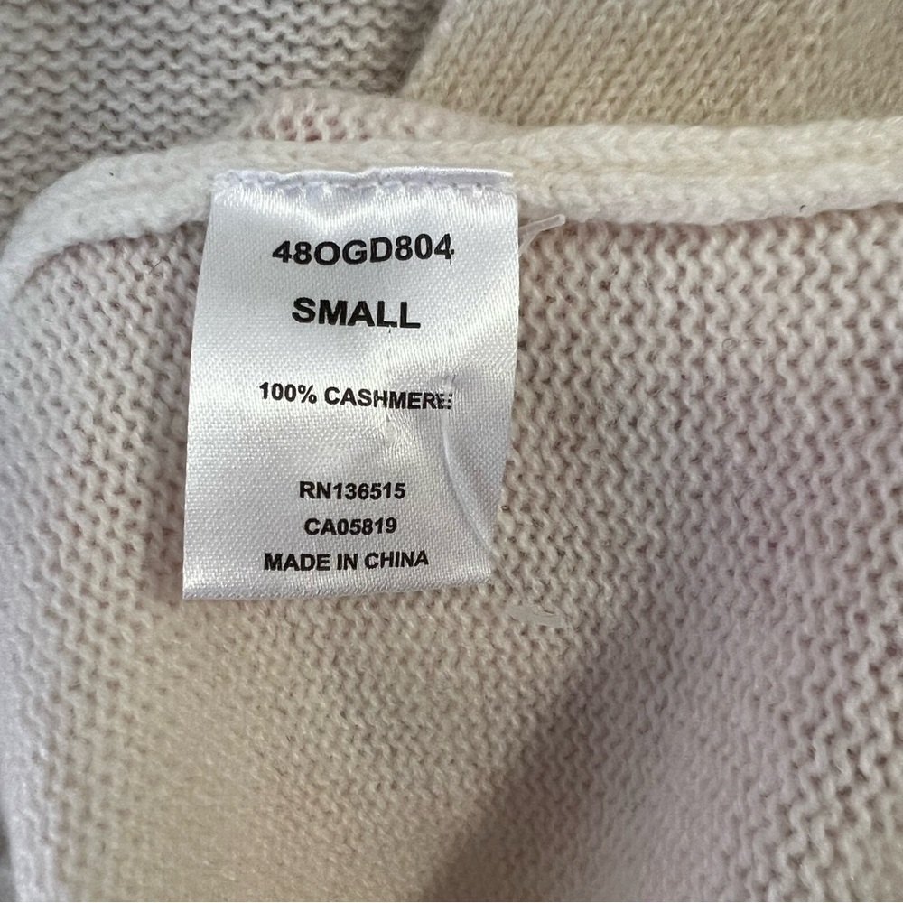 One Grey Day Cashmere V Neck Cardigan Vest Ivory Size Small Minimalist Chic - Picture 4 of 5